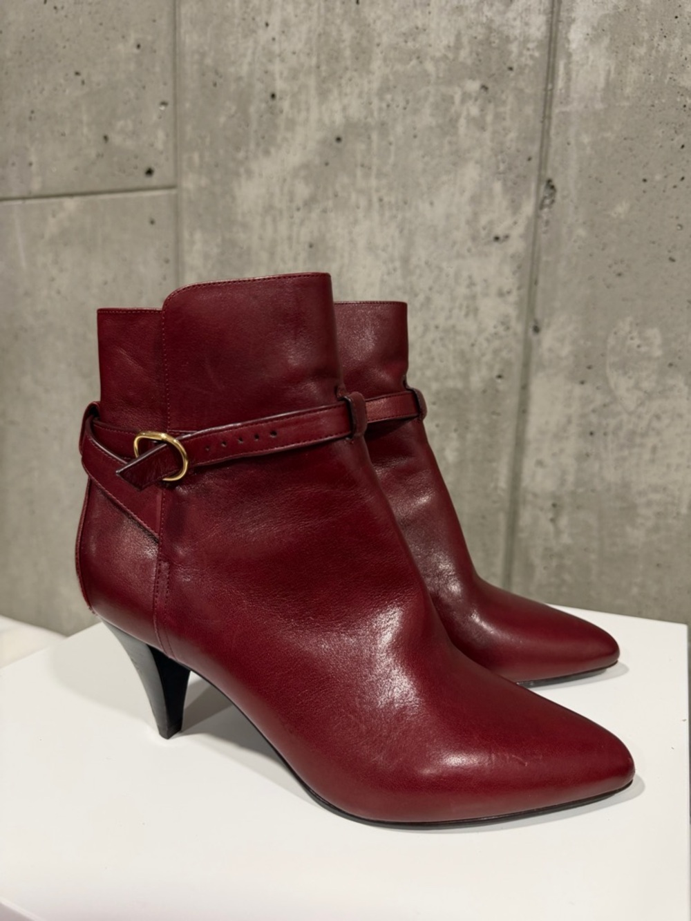 CELINE Jodhpur Triangle Heel Ankle Booties